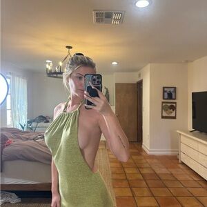 Green Halter Neck Dress